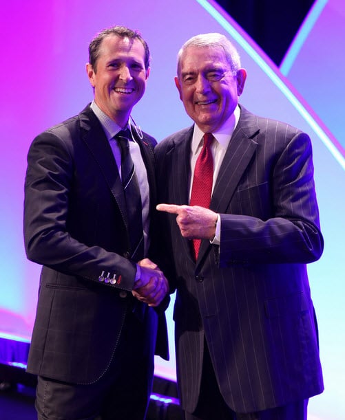 Speaker and Event Host - Jon Petz with Dan Rather - Funny Business Agency